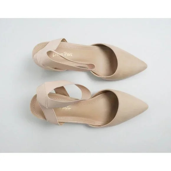 Dream Pairs Chunky Heels, Ankle Straps, Nude - Picture 4 of 7